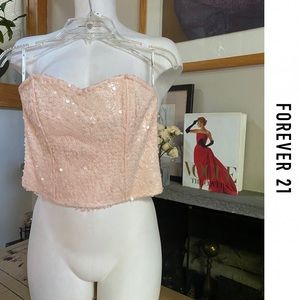 Forever 21 Sequin Strapless Top